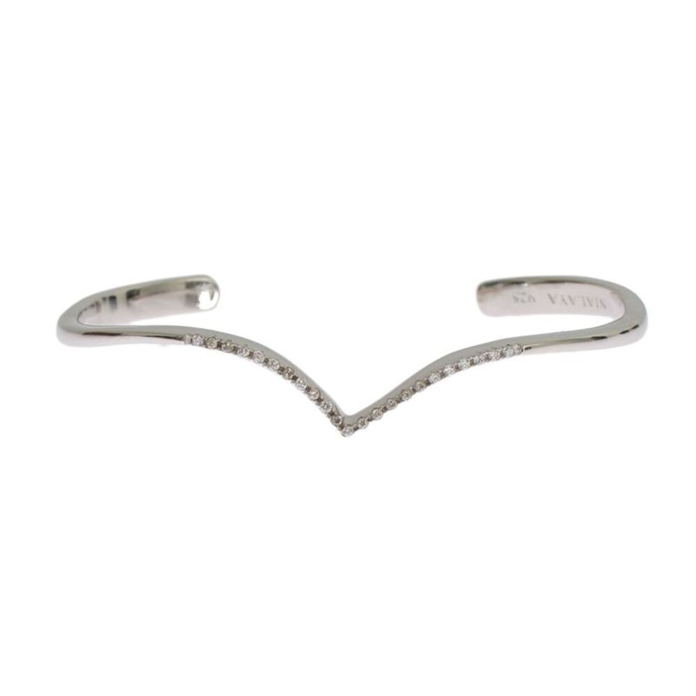 Nialaya SIG19042 Vshaped cuff bracelet Women Silver Bracelets
